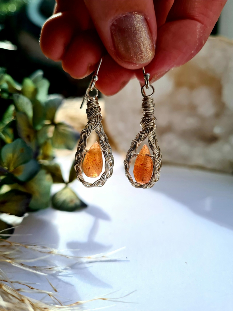 Handmade Sunstone Earrings Crystal Creatures Crystals Online Sales